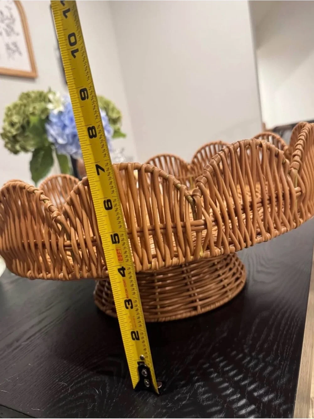 Woven Rattan Decorative Pedestal Bowl - Brown